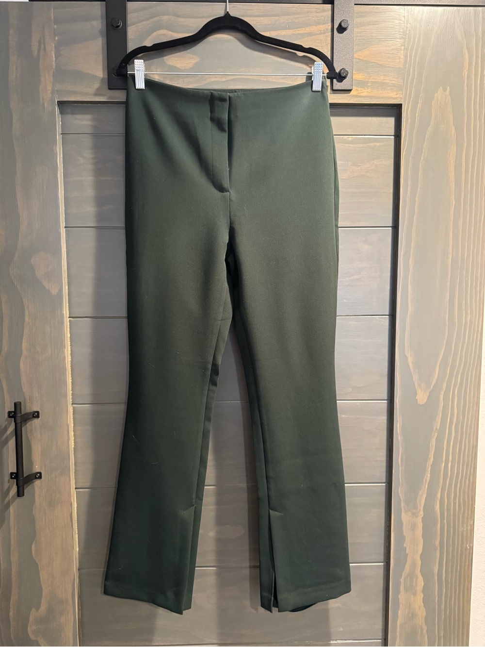Nicole Miller New York Forest Green Flare Dress Pants Size 6